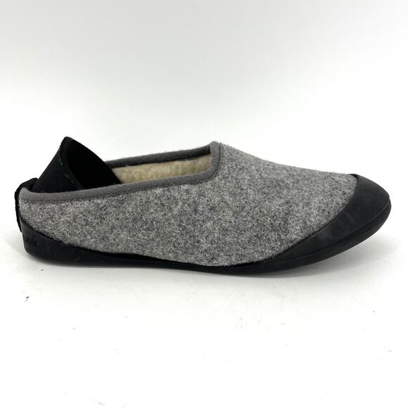Mahabis Womens' wool felted lined classic gray slip on slippers (EU36 - US5.5) - Picture 2 of 11